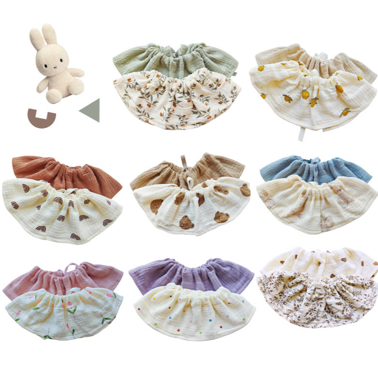 Baby Saliva Towel Gauze Bib Pure Cotton Newborn Anti-Vomiting Tie-On Strap 360-Degree Baby