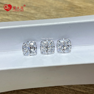 Spot bright broken ice flower cutting lathe worker fat square cushion shape white cz zirconium synthetic artificial baohao diamond with bare stone