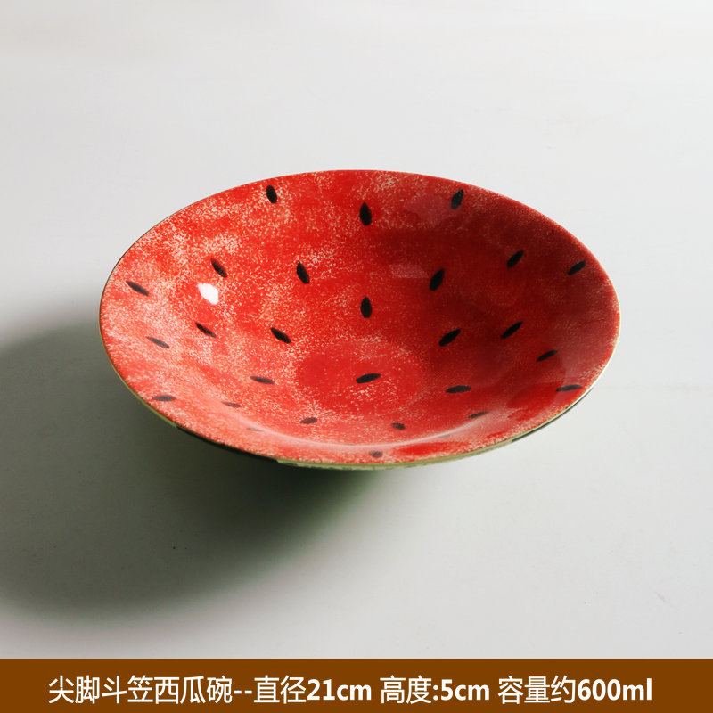 손으로 그린 수박 접시/큰 뾰족한 발 모자