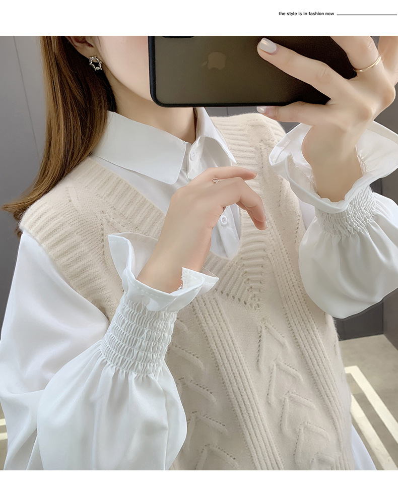 Principios de primavera y otoño 2024 nuevo chaleco popular de las mujeres Chaleco de punto suéter de las mujeres con cuello en V chaleco suelto ropa exterior image 11