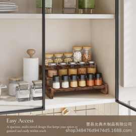 跨境木质三层香水置物架桌面纸杯蛋糕展示架加油厨房调料整理架