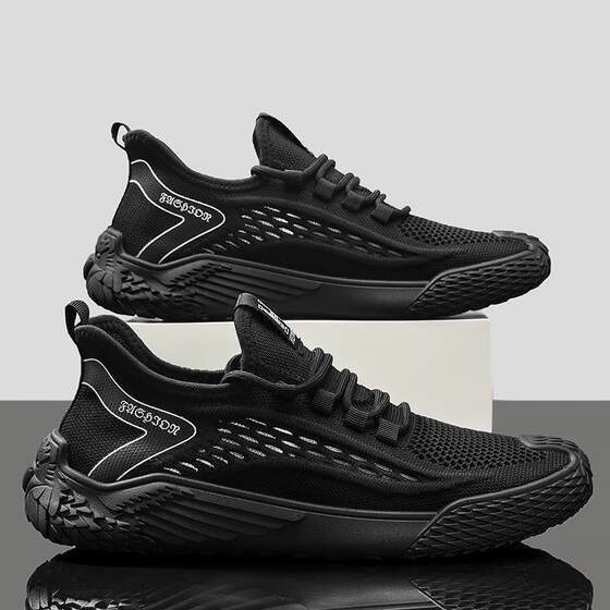 Men's Shoes 2025 New Summer Breathable Casual Sports Mesh Shoes Running Soft Sole Fly Woven Mesh Lightweight Trendy Shoes