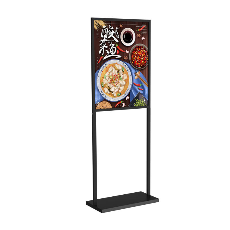 Expositor de pie para tableros KT, soporte vertical para carteles, letrero de agua para centros comerciales, soporte para Apple, soporte para póster de doble cara, banner enrollable