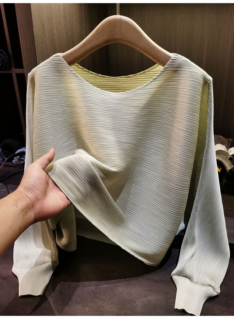 Bộ hai mảnh tay dơi xếp ly phối váy xẻ tà cạp chun — Hồng (váy nửa thân), Xanh nhạt (bộ), Xanh nhạt (váy nửa thân), Xanh nhạt (áo) chi tiết 12