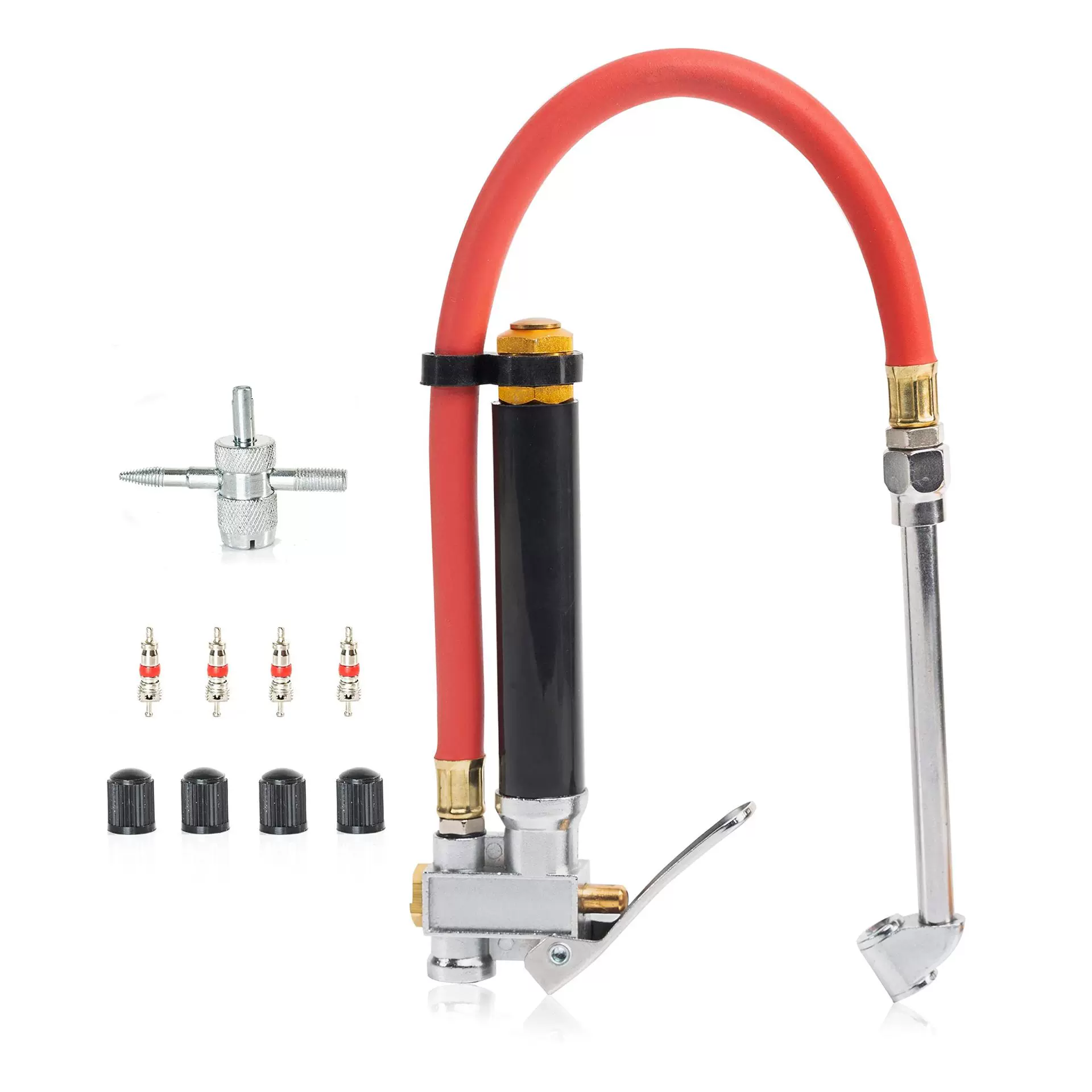 汽车轮胎手握式充气胎压枪带气尺标尺多功能耐用万向胎压枪套装