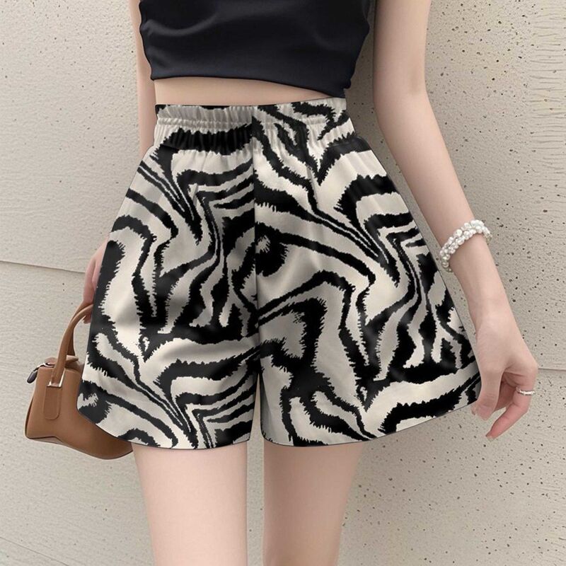 [Plus Size Women's Clothing] Ice Silk Style Age-Reducing Wide-Leg Pants 2025 Summer New Loose Casual Pants with Short Drape