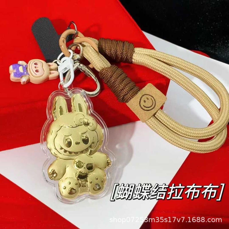 足金999labubu拉布布 手机挂绳钥匙扣 卡通爆款金店引流 礼品批发|undefined