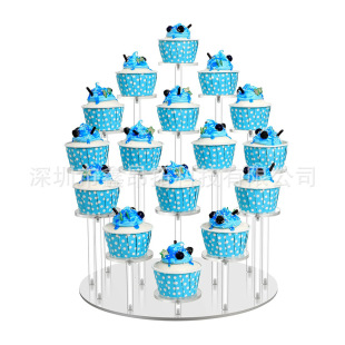 Acrylic Cupcake Stand Transparent 16-Position Round Dessert Cake Stand Wedding Party Dessert Table Decoration