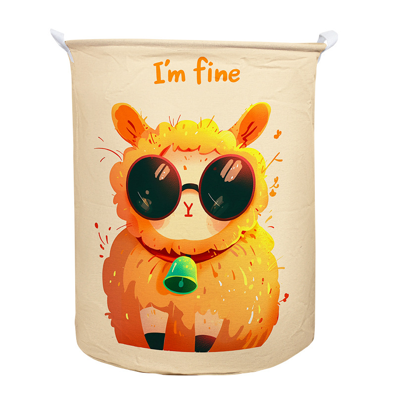 Cubo de almacenamiento de tela plegable e impermeable – para ropa sucia y juguetes, diseño cute.