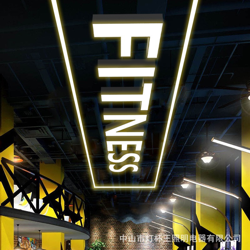 Lámpara de letras y números Nombre de la tienda Logo de la empresa Recepción Oficina Gym Dance Room Clothes Chandelier