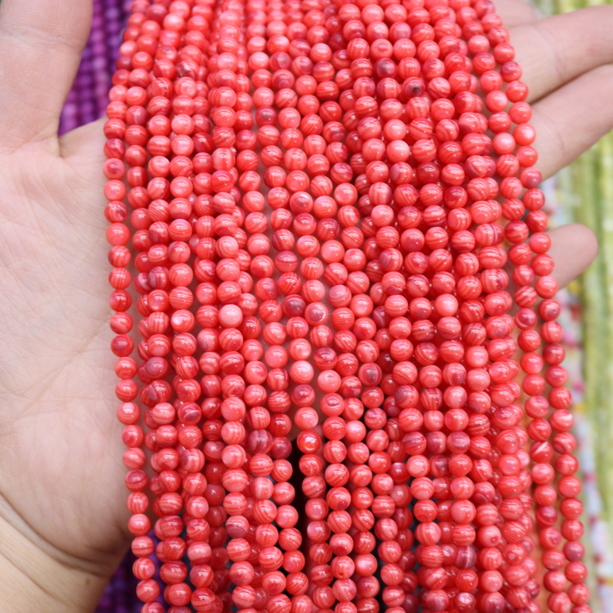 Conchas de agua dulce naturales cuentas mixtas de color 4mm color monocromático bolas perlas sueltas diy joyería accesorios joyería al por mayor image 9