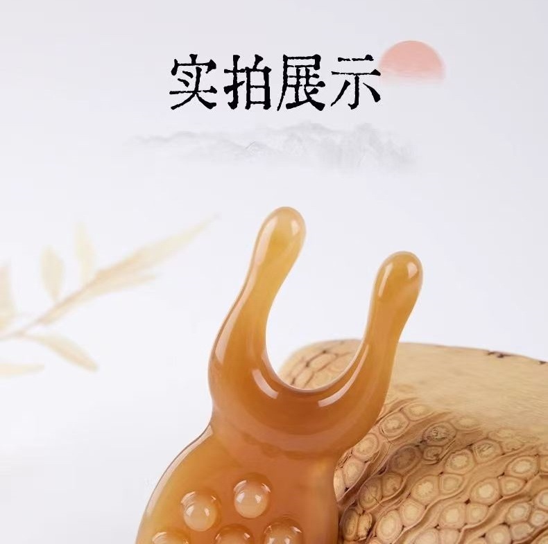 Frog Shaped Resin Massage Comb Manual Guasha Tool for Face Nose Bridge and Eye Area with Acupoint Design preparation