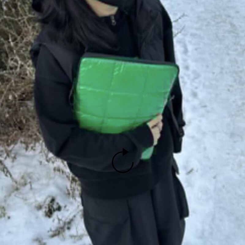 K-Style Quilted Quilted Notebook 13inch Cotton-Filled Liner Bag Expansion Computer Bag Bubble Wrap Quilted Cosmetics Bag