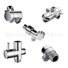 美式卫浴三通插座分水器龙头顶喷花洒淋浴臂三通分流器吊臂止水阀