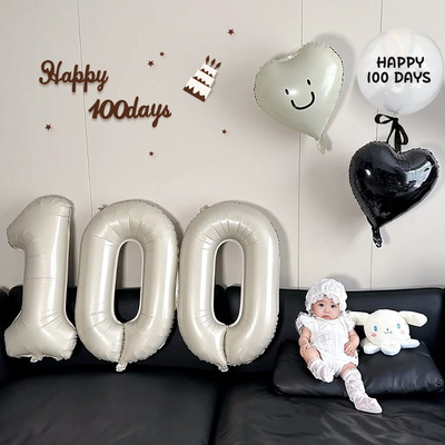 Цифровой воздушный шар Ma Baby's 100-й день рождения, украшение для банкета и композиция на 100-й день рождения, реквизит для детской фотографии, фотографии на 100-й день рождения дома