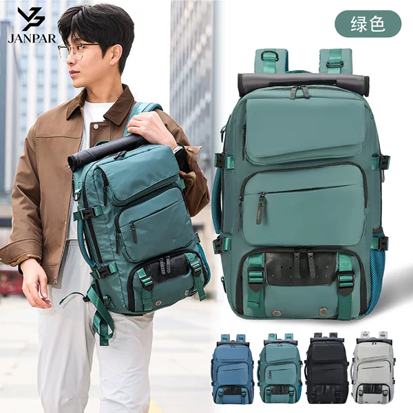 Men's Large-Capacity Backpack, Can Be Worn as a Crossbody Bag or Handbag, New Multi-Functional Travel Bag with Independent Shoe Compartment, Sports and Fitness Bag