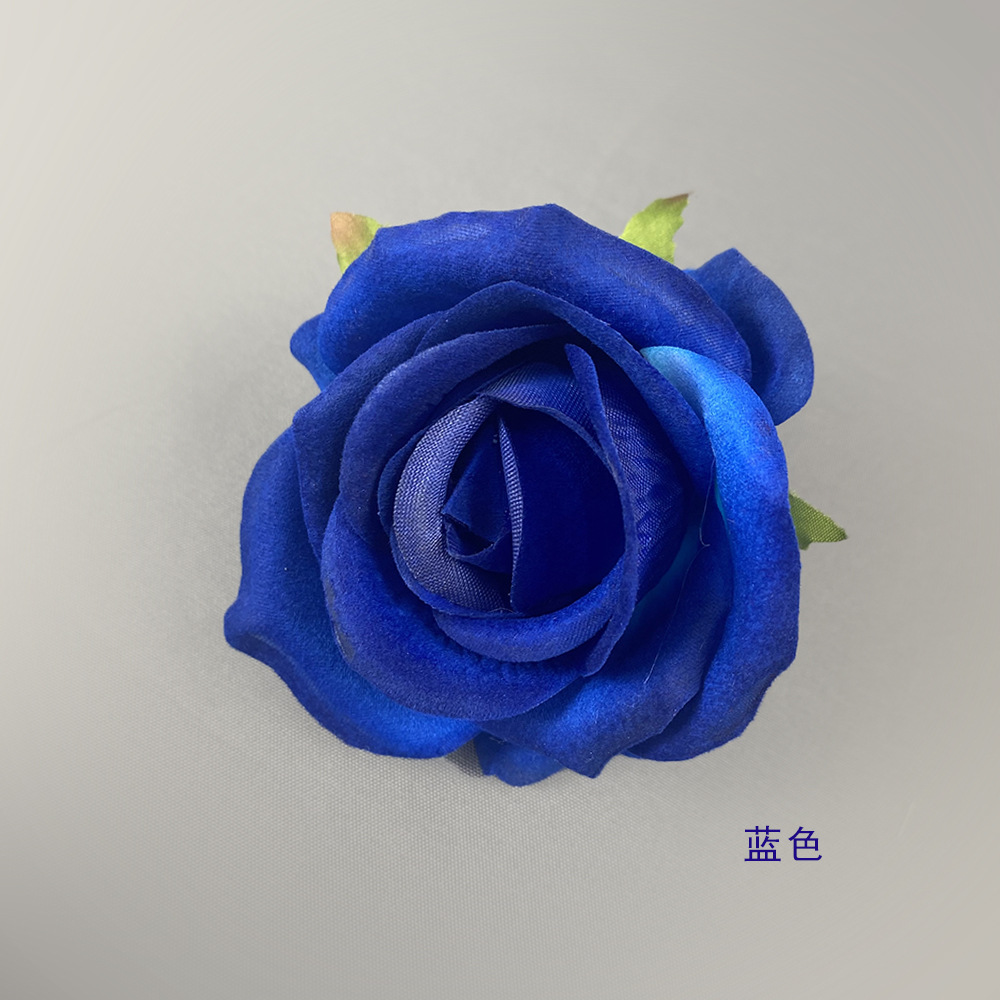 Simulación mini tela de terciopelo de diámetro de 7cm de rosa de alta simulación de cabeza de flor flor flor de pared flor de muñeca flor