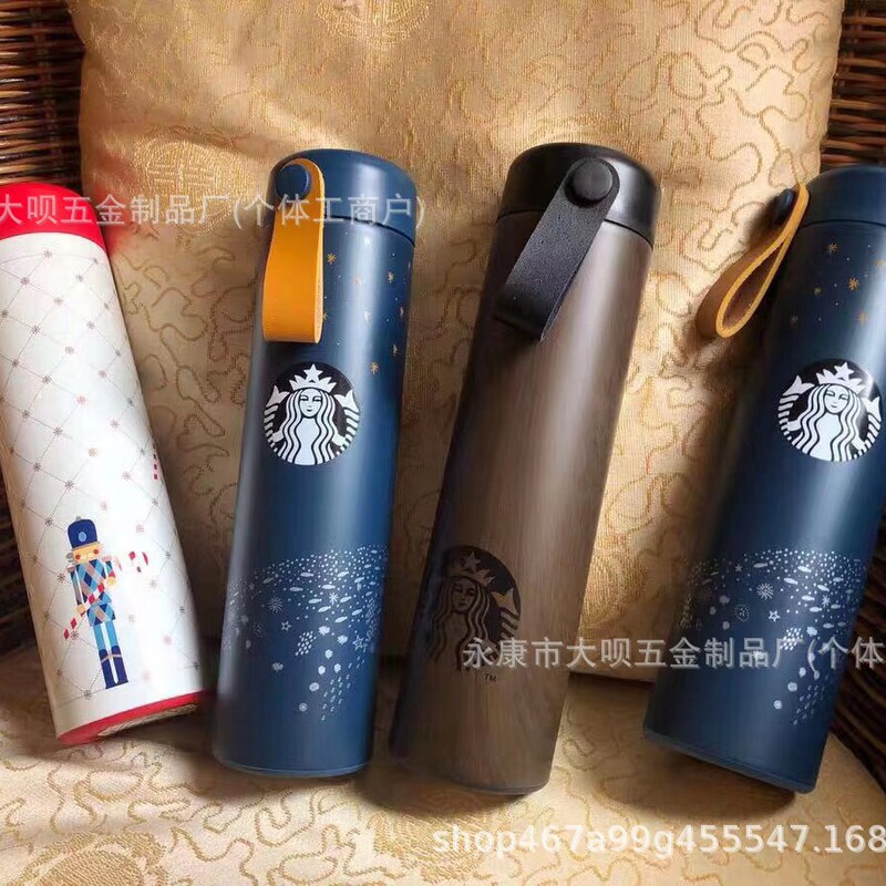 New Foreign Trade Starbucks Couple Student Gift Starbucks K Stainless Steel 304 Stainless Steel Thermos Cup with Carrying Strap