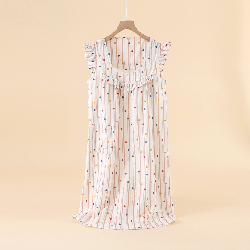 컬러 도트 브라운 스트라이프