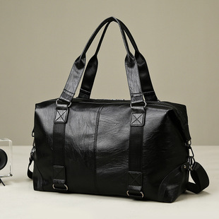 New Business Trip Shoulder Crossbody Travel Bag Pu Soft Leather Texture Sports Training Bag Large Capacity Casual Satchel Storage