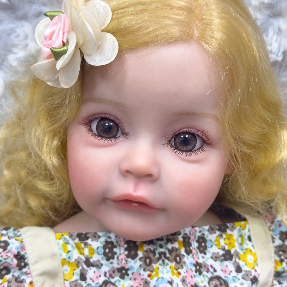 Muñeca de baño para acompañar bebés 55 ojos de fábrica directa muñeca de simulación juguetes caseros grandes cabello largo cm