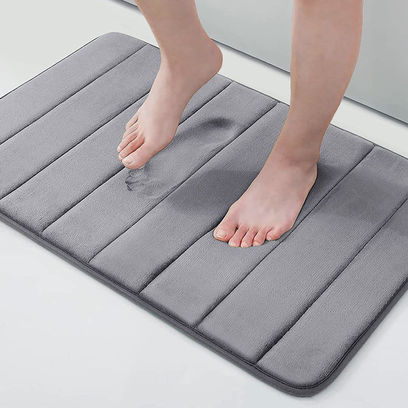 Floor Mat Thickened Sponge Flannel Coral Fleece Door Bathroom Absorbent Foot Mat Bathroom Household Anti-Slip Mat Clearance Floor Mat Thickened Sponge Flannel Coral Fleece Door Bathroom Absorbent Foot Mat Bathroom Household Anti-Slip Mat Clearance