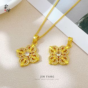 Trendy Ancient-Style Hollow Gold-Plated Diamond-Studded Sparkling Cross and Vajra Pendant Delicate Necklace Sweater Chain from Xiaohongshu