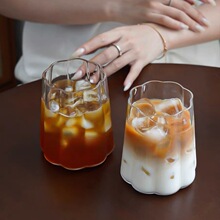 创意玻璃杯冰美式咖啡拿铁冷萃杯ins风冷饮杯高颜值居家喝水杯子