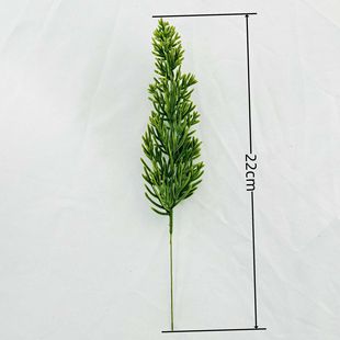 Cross-Border Exclusive Artificial Christmas Pine Needle Branch 22cm Single Soft Plastic Pine Needle Branch Christmas Wreath Decoration