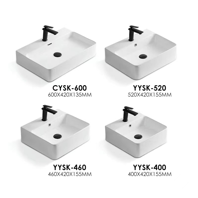 Cuenca superior lavabo de cerámica lavabo Hotel arte cuenca baño cuadrado Oval lavabo del hogar cuarto de baño