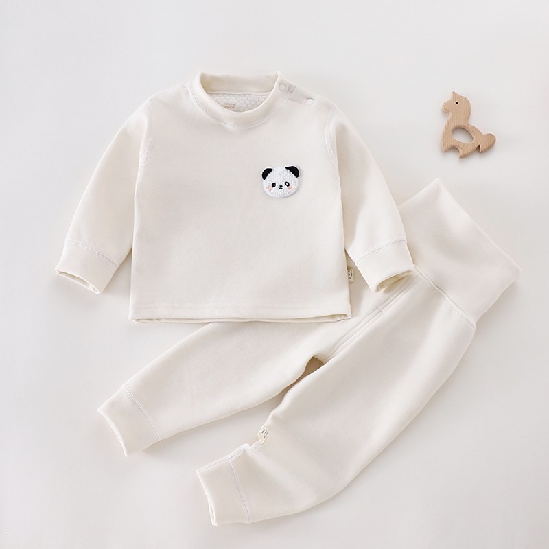 2025 nuevo conjunto de ropa interior cálida para niños chaqueta de otoño pantalones de otoño para hombres y mujeres camisetas de camisa de terciopelo de doble cara pijamas ropa para el hogar