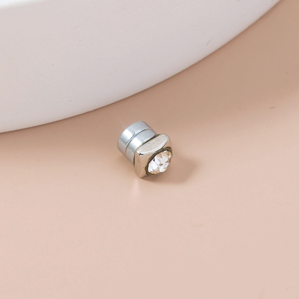 fashion stainless steel square diamond nose ring magnetic false nose stud