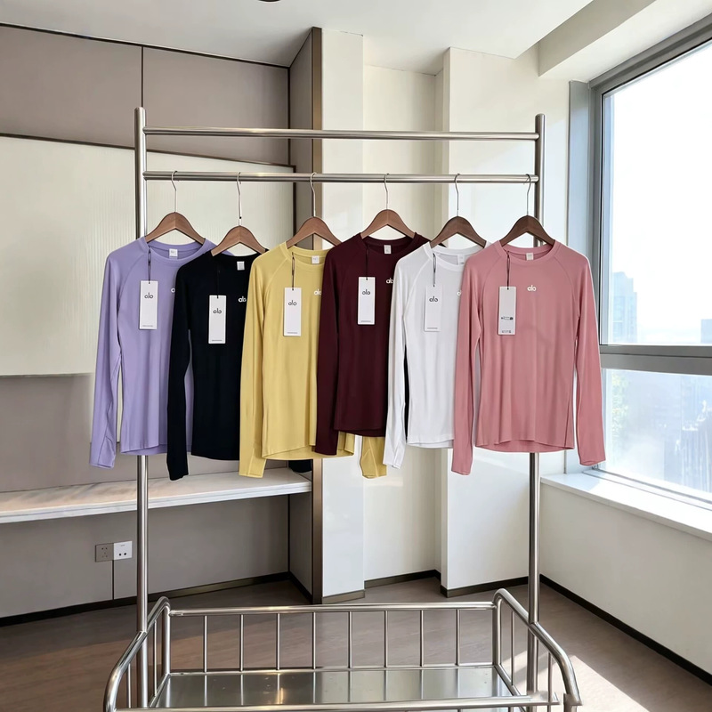 2026 Autumn New AlO Slim Fit Stretchy Sports Yoga Long Sleeve T-Shirt Comfortable Slimming Running Fitness Base Layer Top