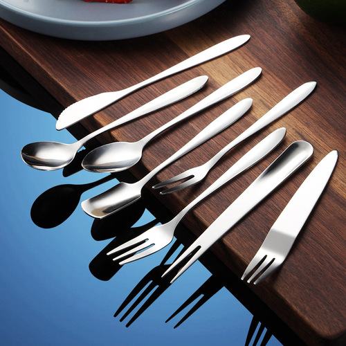 Stainless steel cake knife, fork and spoon set, pizza shovel, moon cake knife and fork, dessert fork and spoon tableware wholesale with logo printable
