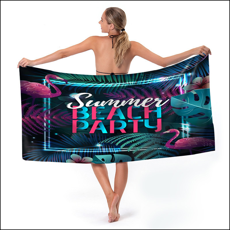 Toalla de playa de microfibra de comercio exterior transfronterizo Toalla de playa de impresión digital absorbente Toalla de baño de hotel de secado rápido toalla deportiva