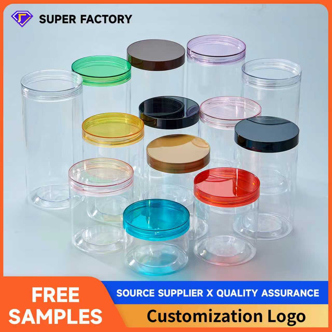 Aluminum Lid Transparent Food Sealer Jar with Lid  PET image 1