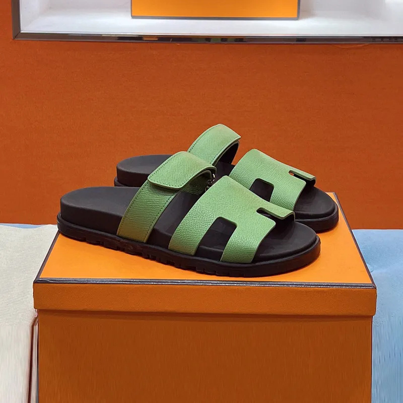 In-stock Erjiu genuine leather H-sandals for women, summer outdoor wear, new thick-soled Velcro flat beach sandals for couples In-stock Erjiu genuine leather H-sandals for women, summer outdoor wear, new thick-soled Velcro flat beach sandals for couples