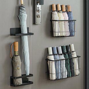 Wholesale Umbrella Storage Rack Household Umbrella Rack Punch-Free Magnetic Umbrella Rack Entrance Door Entrance Storage Rack Storage