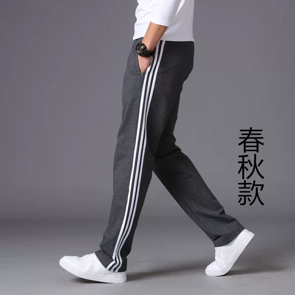 Dark gray and white stripes [Spring and Autumn Medium Thick] three stripes