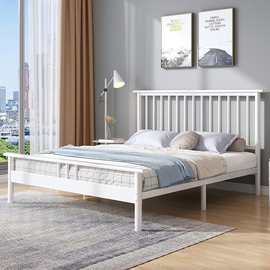 铁艺床双人床出租房用不锈钢床学生1.5米单人床1.8现代简约铁架床