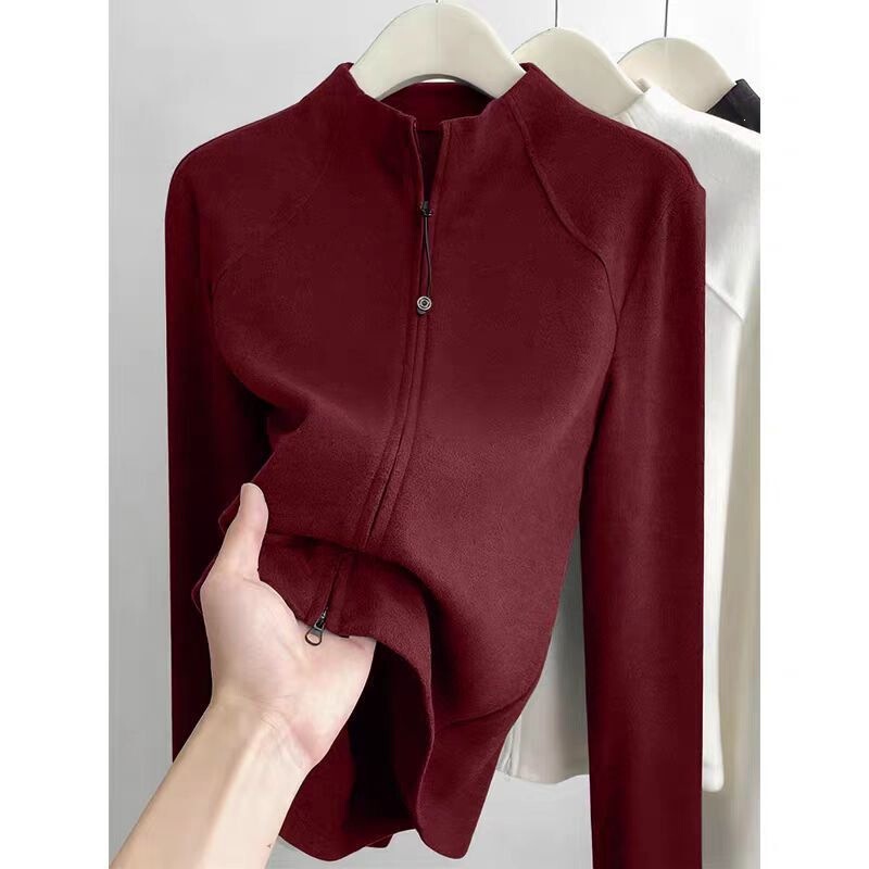 Half-high collar thermal fleece autumn and winter base shirt 2026 slim-fit new spring and autumn zip-up cardigan jacket slim-fit sweatshirt Half-high collar thermal fleece autumn and winter base shirt 2026 slim-fit new spring and autumn zip-up cardigan jacket slim-fit sweatshirt