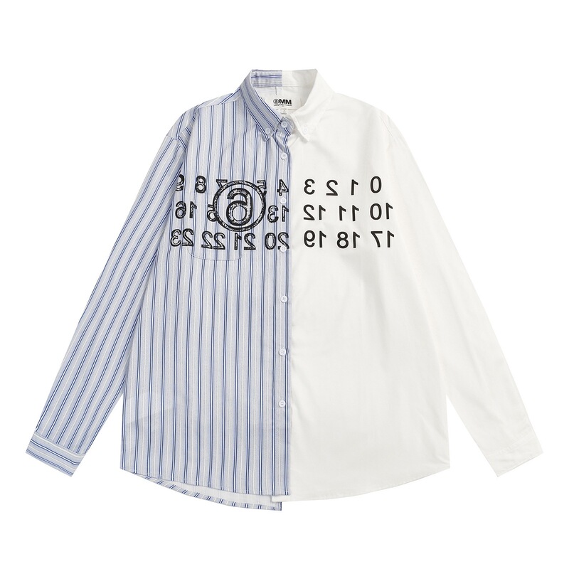 Maison Margiela 24S Margiela Mm6 Letter Printed Round Neck Men's and Women's Trendy Brand Loose Simple Shirt