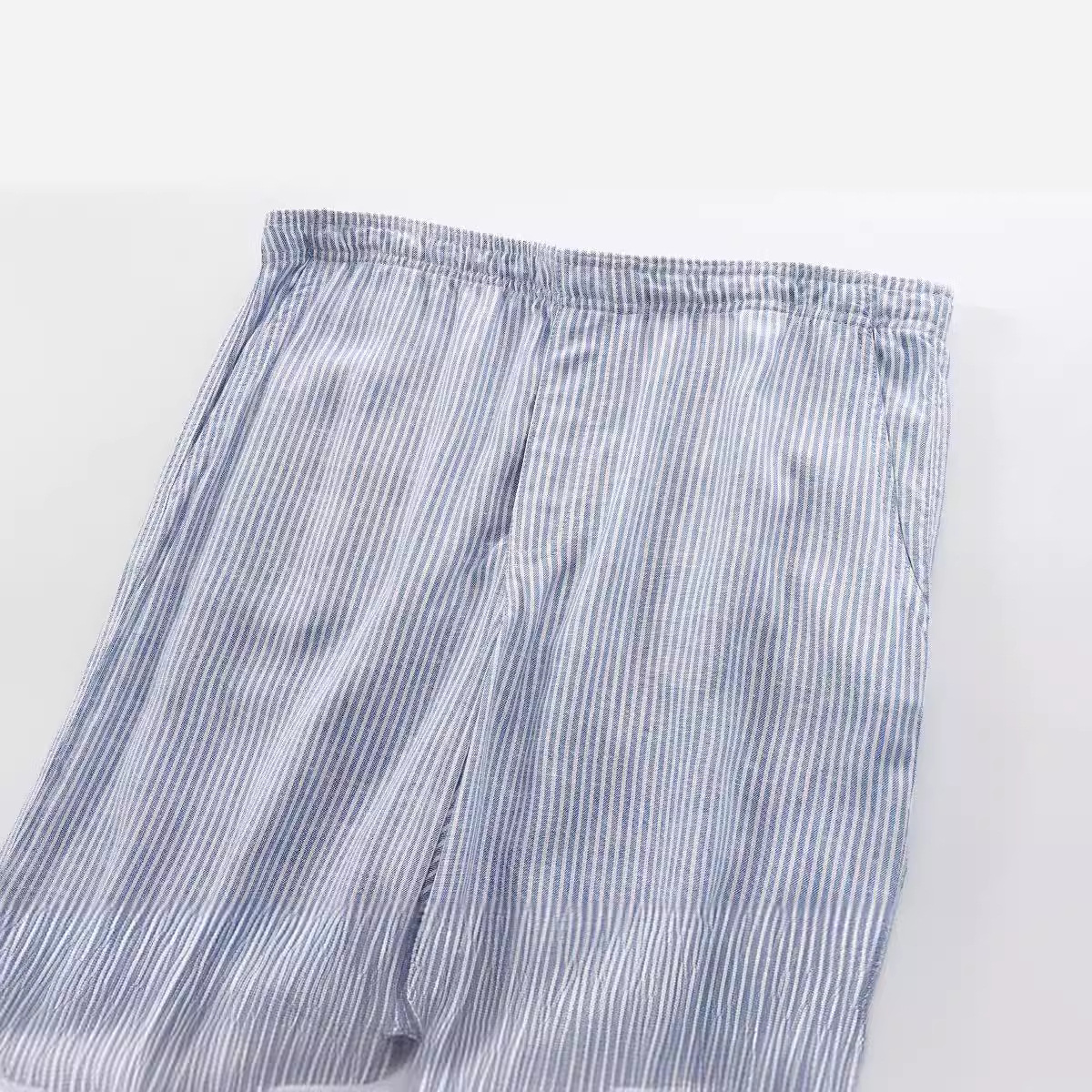 Odzież damska 2024 lato nowe spodnie w paski w stylu piżamy_voghion.com