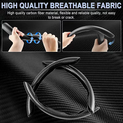 Cover, Segmented Anti-Slip Carbon Fiber: Steering wheel cover