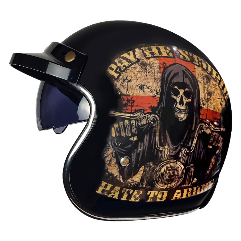 Casco de Motocicleta con Certificación 3C, Exportación de Fábrica, Casco de Seguridad DOT, Estilo Retro, Material ABS