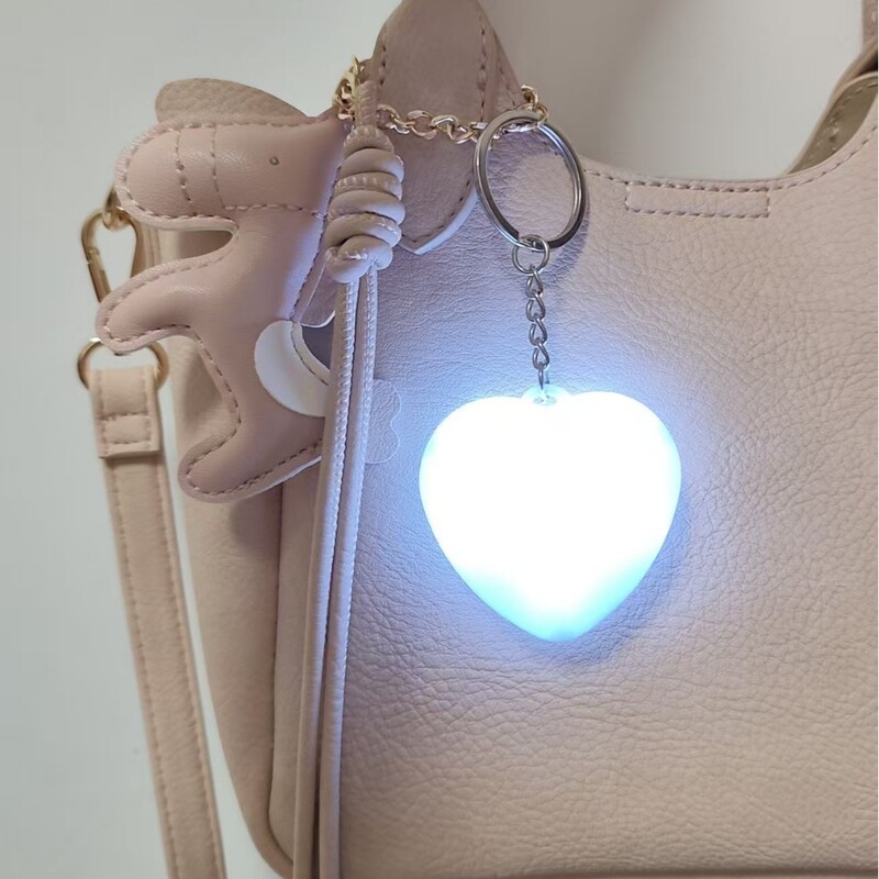 Cross-Border Popular Touch Sensor Light Keychain Pendant Backpack Accessory Heart-Shaped USB Rechargeable Led Light Night Light