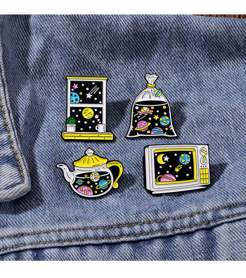 All Seasons Season Cute Modern Style Pin Universe Starry Sky Alloy Enamel Unisex Brooches