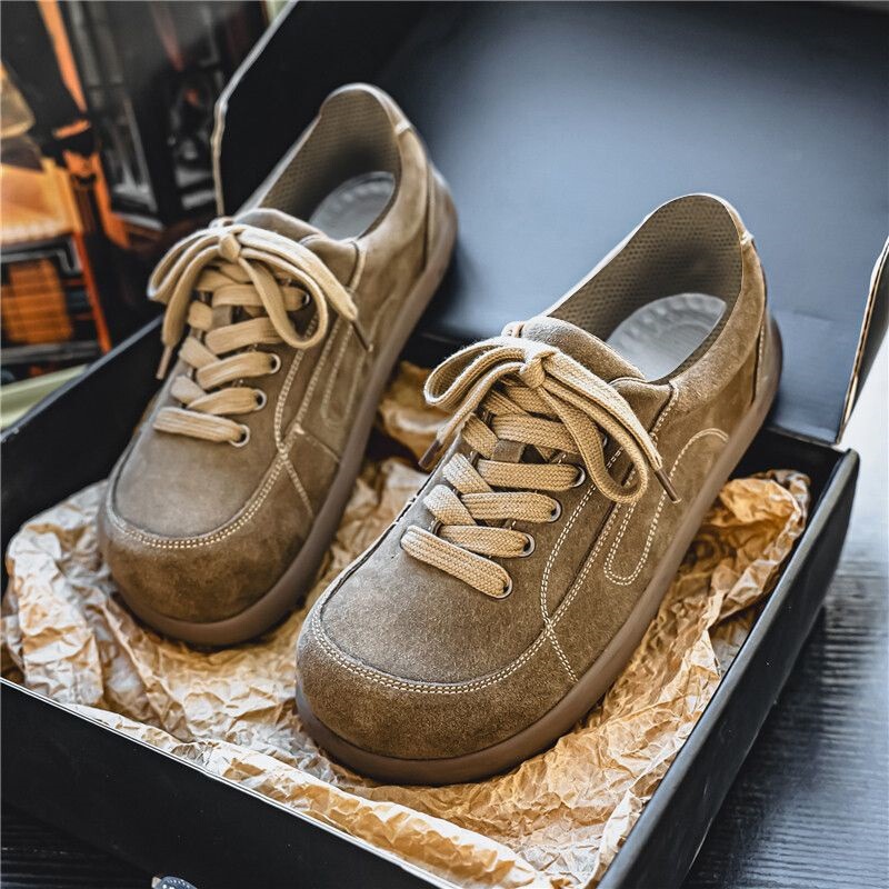 Birkenstock Men's Shoes Spring Breathable Suede Shoes Sports Velcro Slip-On Sneakers Retro Big-Toe Shoes