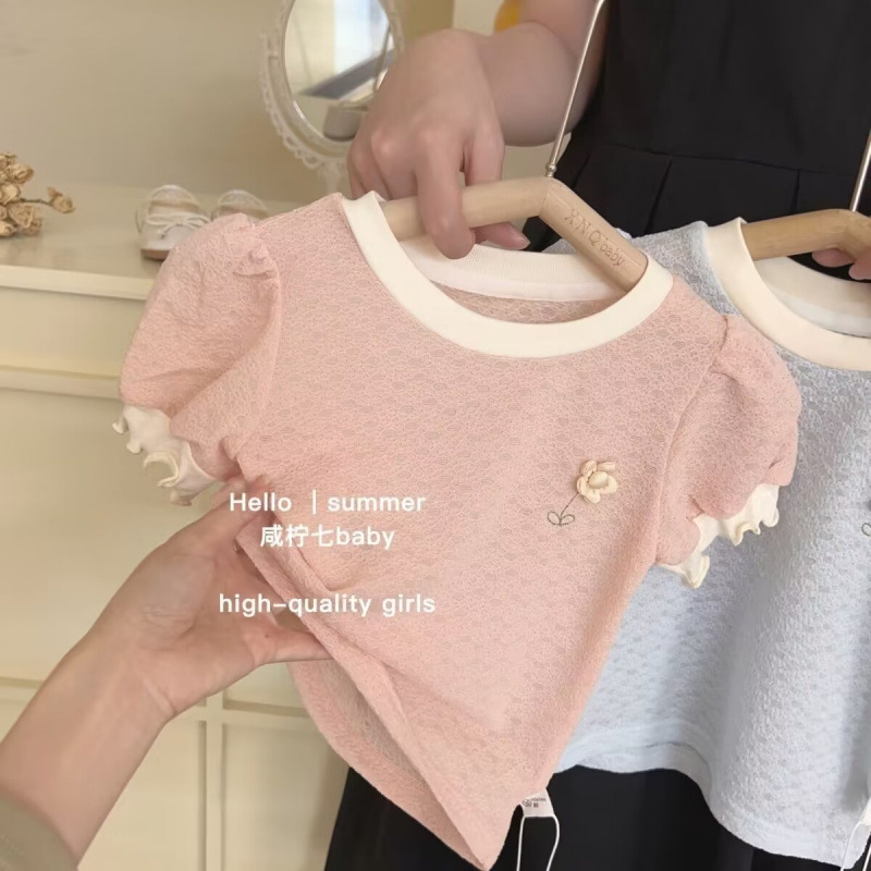 女の子半袖 Tシャツ 2023 夏の新スタイルファッショナブルな子供の夏服子供ベビープリンセストップス子供服|undefined