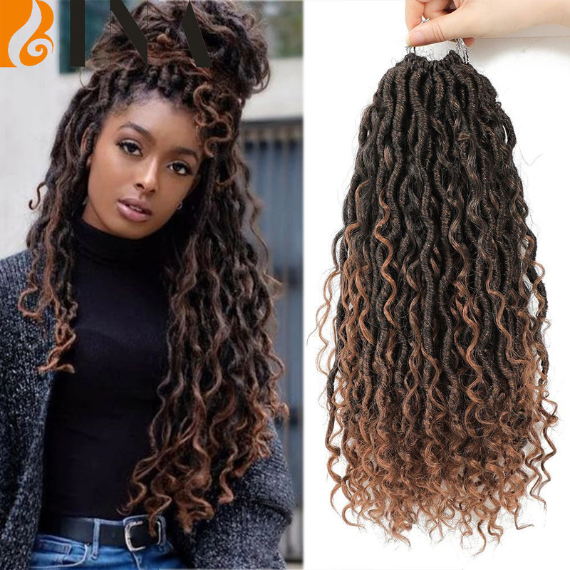 Cross-border concubine long braid wig Faux Goddess River Locs twist fly hair extension
